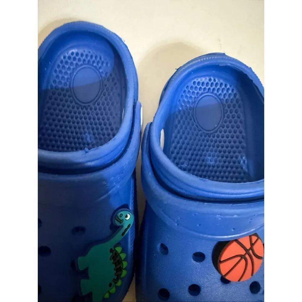 Crocs Toddler Lightweight Slip-On Clogs with Jibbitz Charms Blue Size 21
